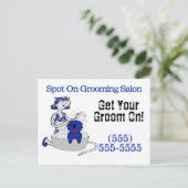 Pet Groomer Krijg Je Bruidegom Op In Blauw Briefka Briefkaart (Staand voorkant)