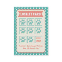 Pet Groomer Loyalty Kaart - 