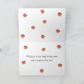 Pet Groomer op kerstpootkat en feestdag Kaart (Binnen)