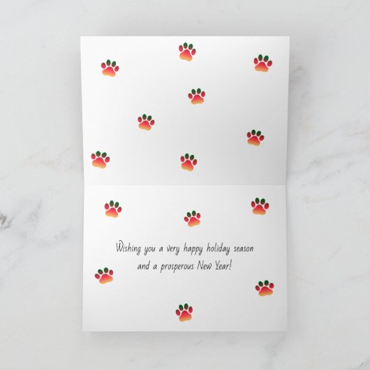 Pet Groomer op kerstpootkat en feestdag Kaart (Binnen)