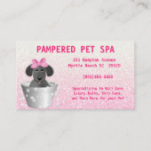 Pet Groomer Pink Glitter Visitekaartje (Voorkant)