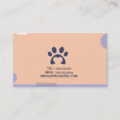 Pet Groomer / Professionele bontverzorging Kaart Visitekaartje (Achterkant)