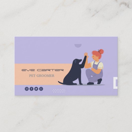 Pet Groomer / Professionele bontverzorging Kaart Visitekaartje (Voorkant)