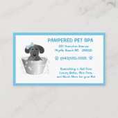 Pet Groomer Puppy In Tub Blauw Visitekaartje (Voorkant)