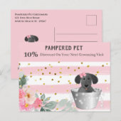 Pet Groomer Puppy in Tub Marketing Briefkaart (Voorkant / Achterkant)