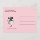 Pet Groomer Puppy in Tub Marketing Briefkaart (Achterkant)