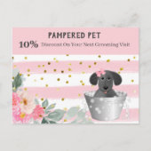 Pet Groomer Puppy in Tub Marketing Briefkaart (Voorkant)