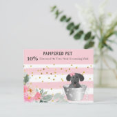 Pet Groomer Puppy in Tub Marketing Briefkaart (Staand voorkant)
