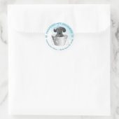 Pet Groomer Puppy in Tub Retouradres Ronde Sticker (Tas)