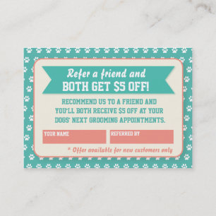Pet Groomer Reference Card - Aanbevelingskaartje