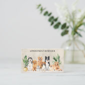 Pet Groomer Reminder Boho Waterverf Puppy Dogs Afsprakenkaartje (Staand voorkant)