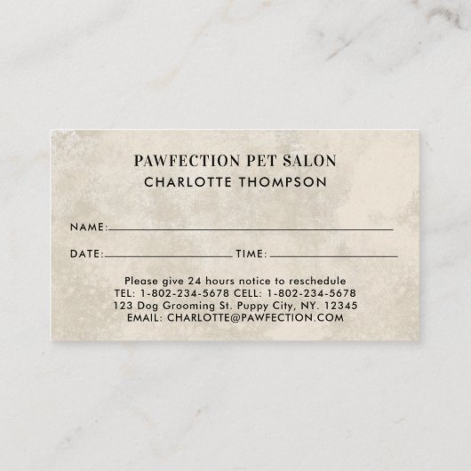 Pet Groomer Reminder Boho Waterverf Puppy Dogs Afsprakenkaartje (Achterkant)