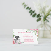 Pet Groomer Roze Bloemen Afspraak Visitekaartje (Staand voorkant)