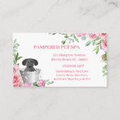 Pet Groomer Roze Bloemen Afspraak Visitekaartje (Voorkant)