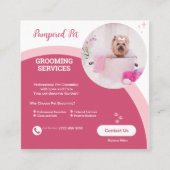 Pet Groomer Roze Modern Visitekaartje (Voorkant)