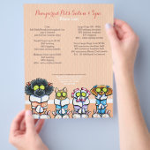 Pet Groomer Spa Dogs Cat Robes Peach Price Sheet Flyer (Hand)