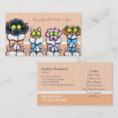 Pet Groomer Spa Dogs Cat Robes Peach Visitekaartje (Voorkant / Achterkant)