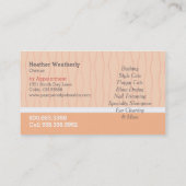 Pet Groomer Spa Dogs Cat Robes Peach Visitekaartje (Achterkant)