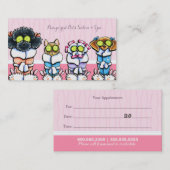 Pet Groomer Spa Dogs Cat Robes Pink Appointment Afsprakenkaartje (Voorkant / Achterkant)