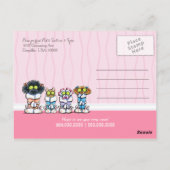 Pet Groomer Spa Dogs Cat Robes Pink Coupon Mailer Briefkaart (Achterkant)