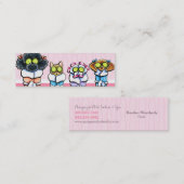 Pet Groomer Spa Dogs Cat Robes Pink Mini Visitekaartje (Voorkant / Achterkant)