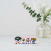 Pet Groomer Spa Dogs Cat Robes Pink Mini Visitekaartje (Staand voorkant)