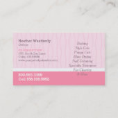 Pet Groomer Spa Dogs Cat Robes Pink Visitekaartje (Achterkant)