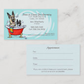 Pet Groomer Spa Natte Honden Benoeming Carriboon Afsprakenkaartje (Voorkant / Achterkant)