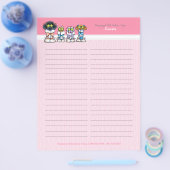 Pet Groomer Spa Robes Pink Sign-In Guest Sheet Flyer (Enkel)