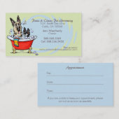 Pet Groomer Spa Wet Dogs Green Tea Appointment Afsprakenkaartje (Voorkant / Achterkant)
