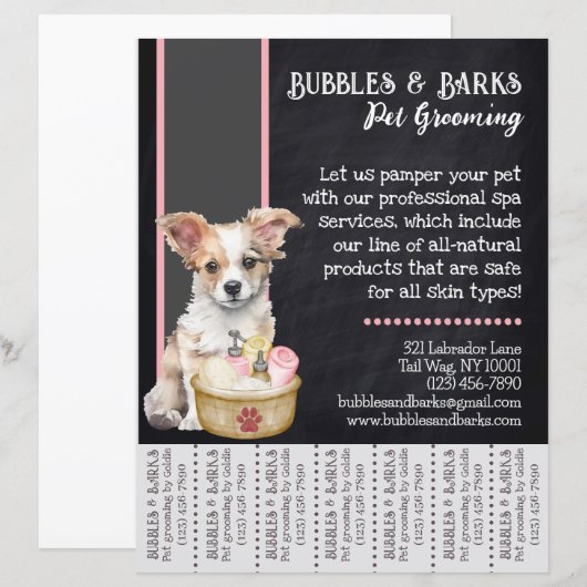 Pet Groomer Tear-Away Flyer (Voorkant / Achterkant)
