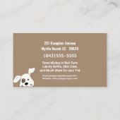 Pet Groomer/Vet Visitekaartje (Achterkant)
