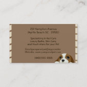 Pet Groomer/Vet Visitekaartje (Achterkant)