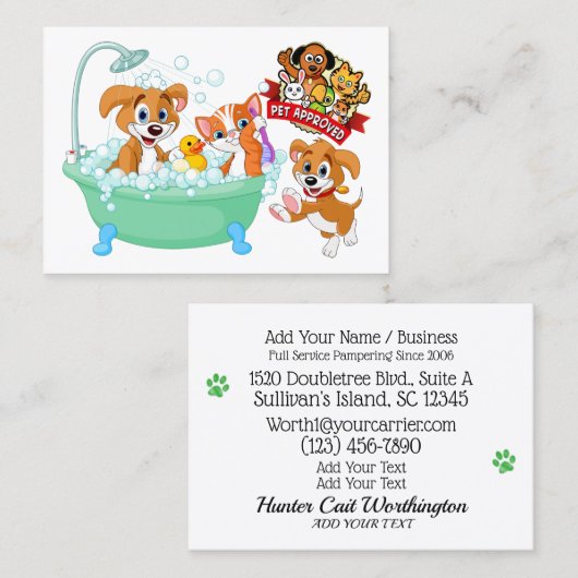 Pet Groomer Visitekaartje (Voorkant / Achterkant)