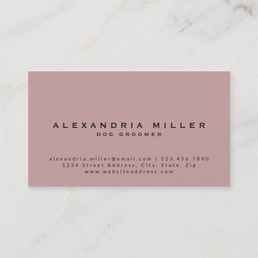 Pet Groomer | Visitekaartje Roze verf (Achterkant)