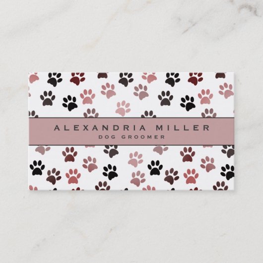 Pet Groomer | Visitekaartje Roze verf (Voorkant)