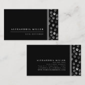 Pet Groomer | Zwarte witte en grijze verf Visitekaartje (Voorkant / Achterkant)