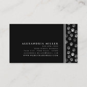 Pet Groomer | Zwarte witte en grijze verf Visitekaartje (Achterkant)