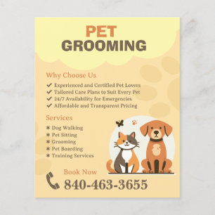 Pet Grooming Aangepaste bewerkbare flyer