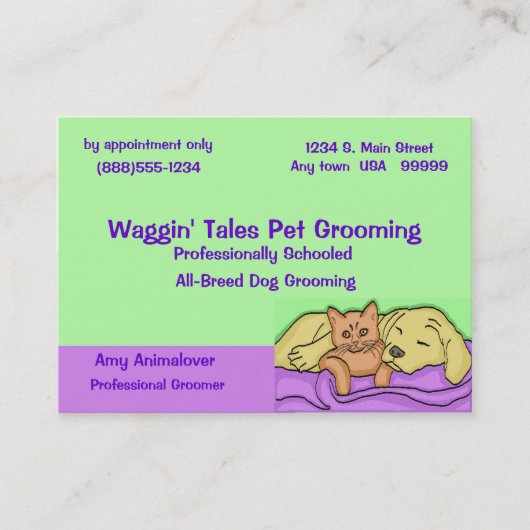 Pet Grooming Appointment Card Afsprakenkaartje (Voorkant)