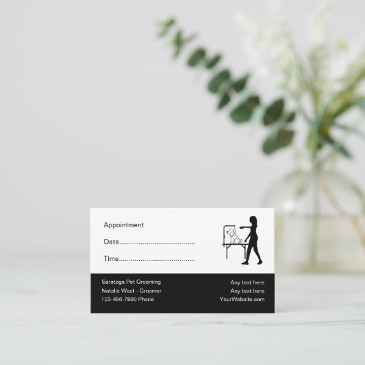 Pet Grooming Appointment Herinneringen Visitekaart Afsprakenkaartje (Staand voorkant)