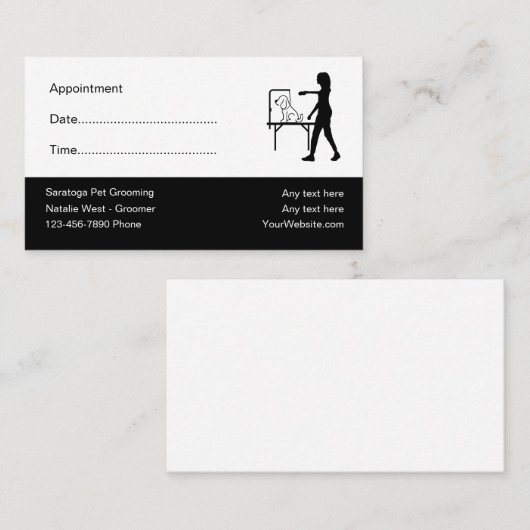 Pet Grooming Appointment Herinneringen Visitekaart Afsprakenkaartje (Voorkant / Achterkant)