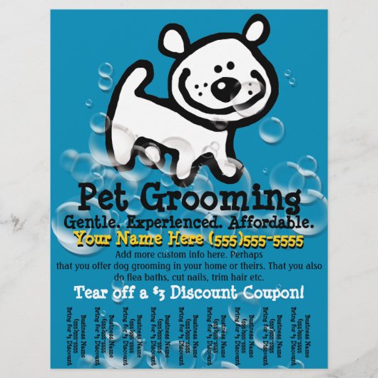 Pet Grooming.  blad voor promotietrans Flyer (Voorkant)