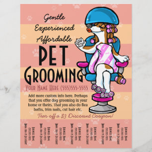 Pet Grooming. blad voor promotietrans Flyer