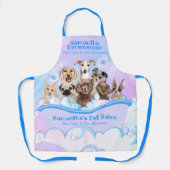 Pet Grooming Bubbles Dogs Blue Bathing Spa Schort (Voorkant)
