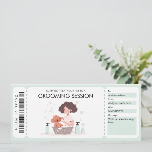 Pet Grooming Cadeaubon voor huisdier- of hondeneig Kaart (Staand voorkant)