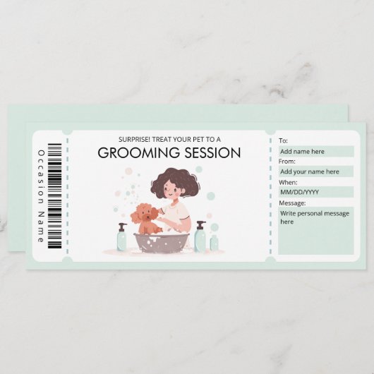 Pet Grooming Cadeaubon voor huisdier- of hondeneig Kaart (Voorkant / Achterkant)