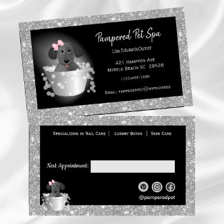 Pet Grooming Hond Glitter Business Afsprakenkaartje