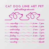 Pet Grooming Katten en honden Minimale moderne roz Raamsticker (Vel)