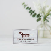 Pet Grooming Logo | Dog Comb Visitekaartje (Staand voorkant)